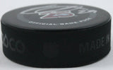 Nathan MacKinnon Autographed Colorado Avalanche 25th Anniversary Hockey Puck-Fanatics *Silver Image 3