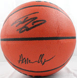 Hakeem Olajuwon Shaquille O' Neal Autographed Wilson NBA Basketball-BAW Holo JSA W *Black Image 1