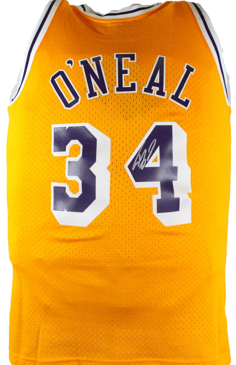 The Jersey Source Shaquille O' Neal Autographed La Lakers Blue Mitchell&Ness HWC Swingman Jersey-Beckett W Hologram *Black