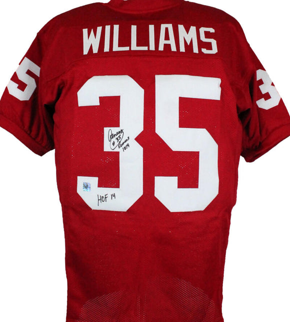 Aeneas Williams Autographed Dark Red Pro Style Jersey w/ HOF- The Jersey Source Auth Image 1