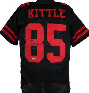 George Kittle Autographed Red Pro Style Jersey-Beckett W Hologram *Black