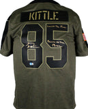 George Kittle Signed San Francisco 49ers Salute To Service NFL Nike Limited Jersey w/Insc.-Beckett W Hologram *Gold Image 1