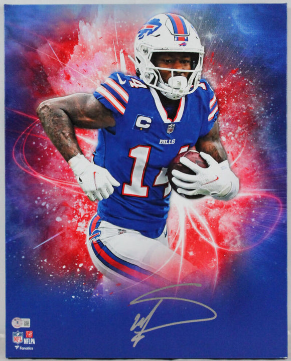 Stefon Diggs Autographed Buffalo Bills Framed 16x20 Stretched Canvas-Beckett W Hologram *Silver Image 1
