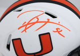 Ray Lewis Autographed Miami Hurricanes Lunar Speed Mini Helmet-Beckett W Hologram *Orange Image 2