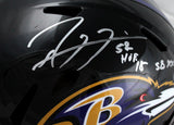 Ray Lewis Signed Baltimore Ravens F/S Speed Helmet w/2 Insc.-Beckett W Hologram *Silver Image 3