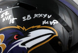 Ray Lewis Signed Baltimore Ravens F/S Speed Helmet w/2 Insc.-Beckett W Hologram *Silver Image 4