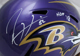 Ray Lewis Autographed Baltimore Ravens F/S Flash Speed Helmet w/HOF-Beckett W Hologram *White Image 2