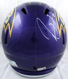 Ray Lewis Autographed Baltimore Ravens F/S Flash Speed Helmet w/HOF-Beckett W Hologram *White Image 4