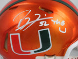 Ray Lewis Autographed Miami Hurricanes Flash Speed Mini Helmet w/The U-Beckett W Hologram *White Image 2
