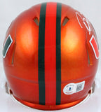 Ray Lewis Autographed Miami Hurricanes Flash Speed Mini Helmet w/The U-Beckett W Hologram *White Image 3