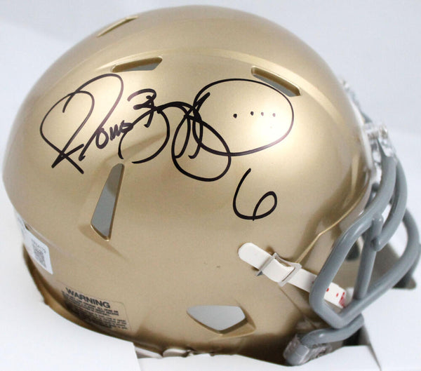 Jerome Bettis Autographed Notre Dame Schutt Shamrock Mini Helmet-Becke –  The Jersey Source