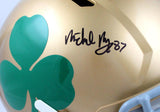Michael Mayer Autographed Notre Dame F/S Shamrock Speed Helmet-Beckett W Hologram *Black Image 2
