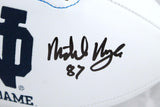 Cole Kmet Michael Mayer Autographed Notre Dame Fighting Irish Logo Football-Beckett W Hologram *Black Image 3