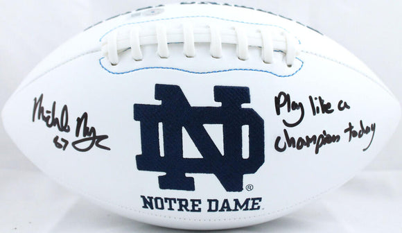 Michael Mayer Autographed Notre Dame Logo Football w/Play Like a Champion-Beckett W Hologram *Black Image 1