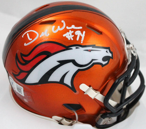 DeMarcus Ware Autographed Denver Broncos Flash Speed Mini Helmet-Beckett W Hologram *White Image 1