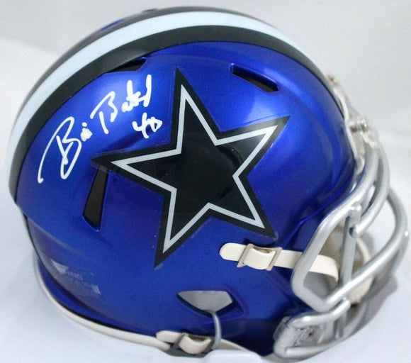 Bill Bates Autographed Dallas Cowboys Flash Speed Mini Helmet-Prova *White Image 1