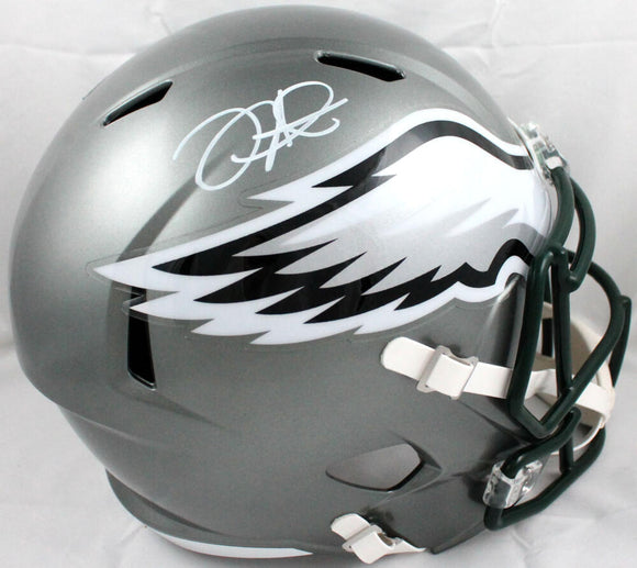 Jalen Hurts Signed in White Eagles FS Flash Speed Replica Helmet