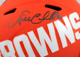 Nick Chubb Autographed Cleveland Browns F/S AMP Speed Helmet-Beckett W Hologram *Black Image 2
