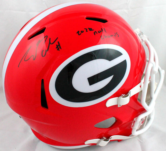 James Cook Autographed Georgia Bulldogs Speed F/S Helmet w/Natl Champs-Beckett W Hologram *Black Image 1