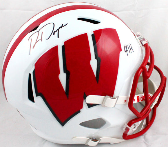 Ron Dayne Autographed Wisconsin Badgers F/S Speed Helmet W/99H-Prova *Black Image 1