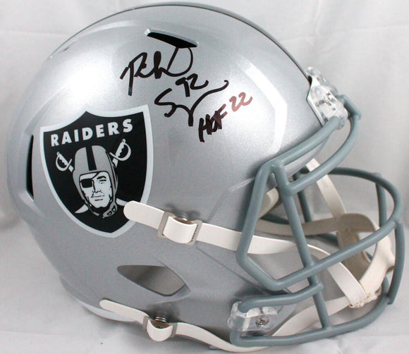 Richard Seymour Autographed Oakland Raiders F/S Speed Helmet w/HOF-Beckett W Hologram *Black Image 1