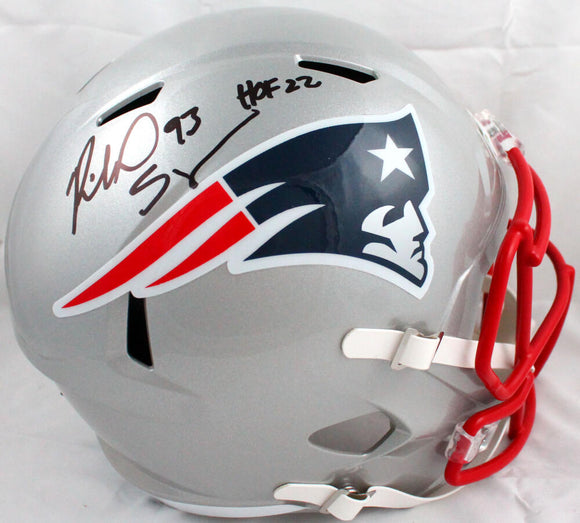 Richard Seymour Signed New England Patriots F/S Speed Helmet w/HOF-Beckett W Hologram *Black Image 1