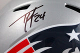 Ty Law Autographed New England Patriots F/S Speed Helmet w/SB Champs-Beckett W Hologram *Black Image 2