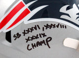 Ty Law Autographed New England Patriots F/S Speed Helmet w/SB Champs-Beckett W Hologram *Black Image 3