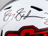 Barry Sanders Thurman Thomas Autographed Oklahoma State F/S Speed Helmet-Beckett W Hologram *Black Image 2