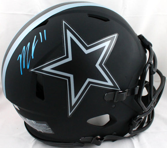 Micah Parsons Autographed Dallas Cowboys Eclipse Speed Authentic F/S Helmet *Back- Fanatics *Blue Image 1