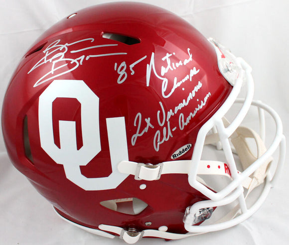 Brian Bosworth Autographed OU Sooners F/S Speed Authentic Helmet W/2 Insc.-Beckett W Hologram *Silver Image 1