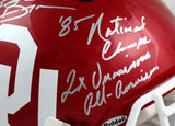 Brian Bosworth Autographed OU Sooners F/S Speed Authentic Helmet W/2 Insc.-Beckett W Hologram *Silver Image 3