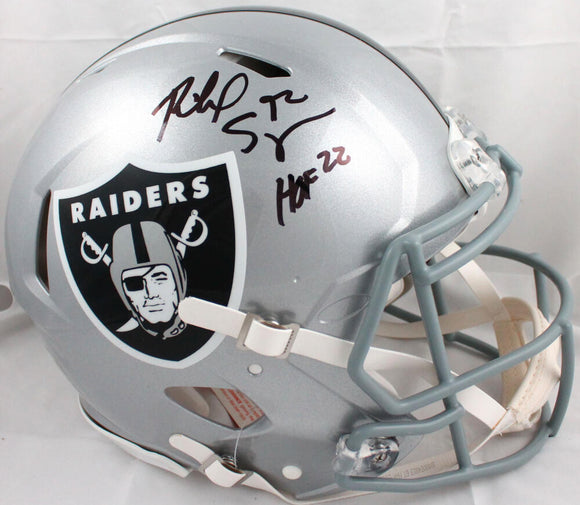 Richard Seymour Autographed Raiders Authentic F/S Speed Helmet w/HOF-Beckett W Hologram *Black Image 1