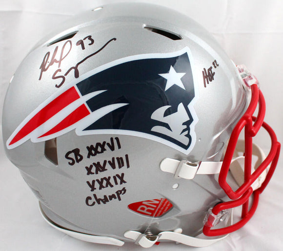 Richard Seymour Signed New England Patriots F/S Speed Authentic Helmet w/HOF SB Champs-Beckett W Hologram *Black Image 1