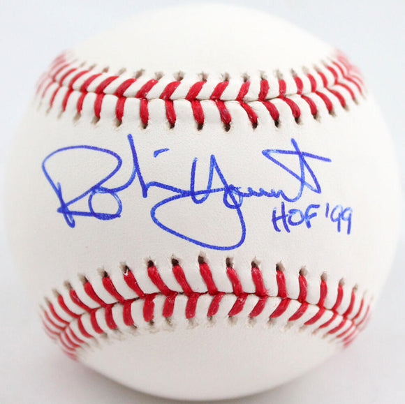 Robin Yount Autographed Rawlings OML Baseball w/ HOF 99-Beckett W Hologram *Blue Image 1