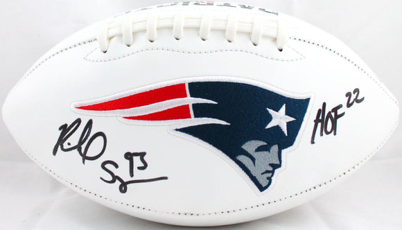 Richard Seymour Signed New England Patriots Logo Football w/HOF-Beckett W Hologram *Black Image 1