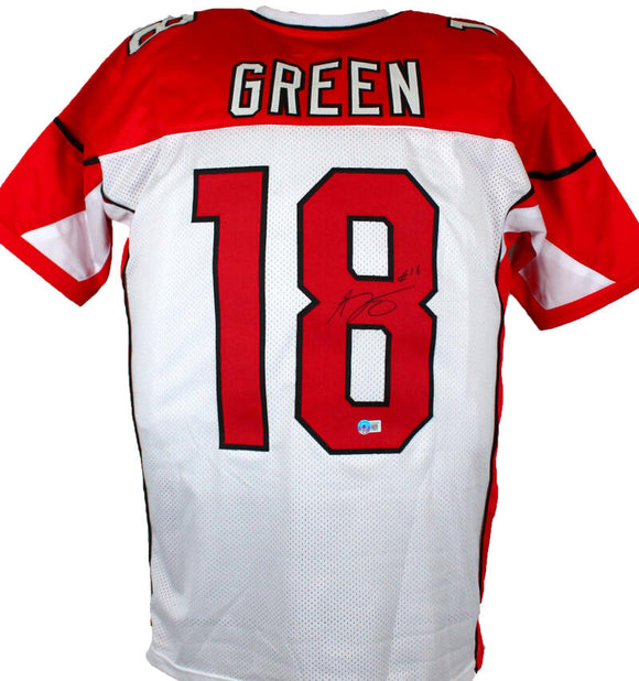 AJ Green Autographed White Pro Style Jersey- Beckett W Hologram *Black Image 1