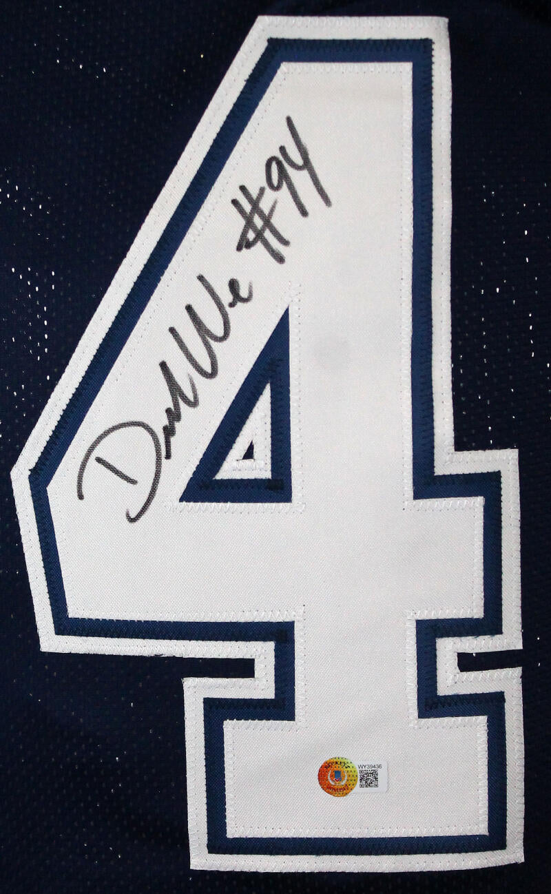 Demarcus Ware Autographed/Signed Pro Style White XL Jersey Beckett