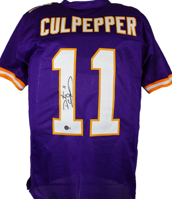 Daunte Culpepper Autographed Purple Pro Style Jersey-Beckett W Hologram *Black Image 1