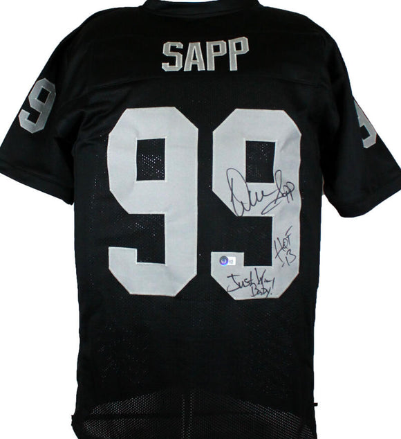 Warren Sapp Autographed Black Pro Style Jersey w/2 Insc.-Beckett W Hologram *Black Image 1