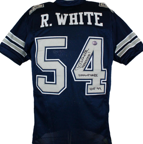 Randy White Autographed Blue Pro Style Jersey w/3 Insc.-Prova *Black Image 1
