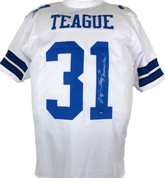 George Teague Autographed White Pro Style Jersey w/Americas Team-Prova *Silver Image 1