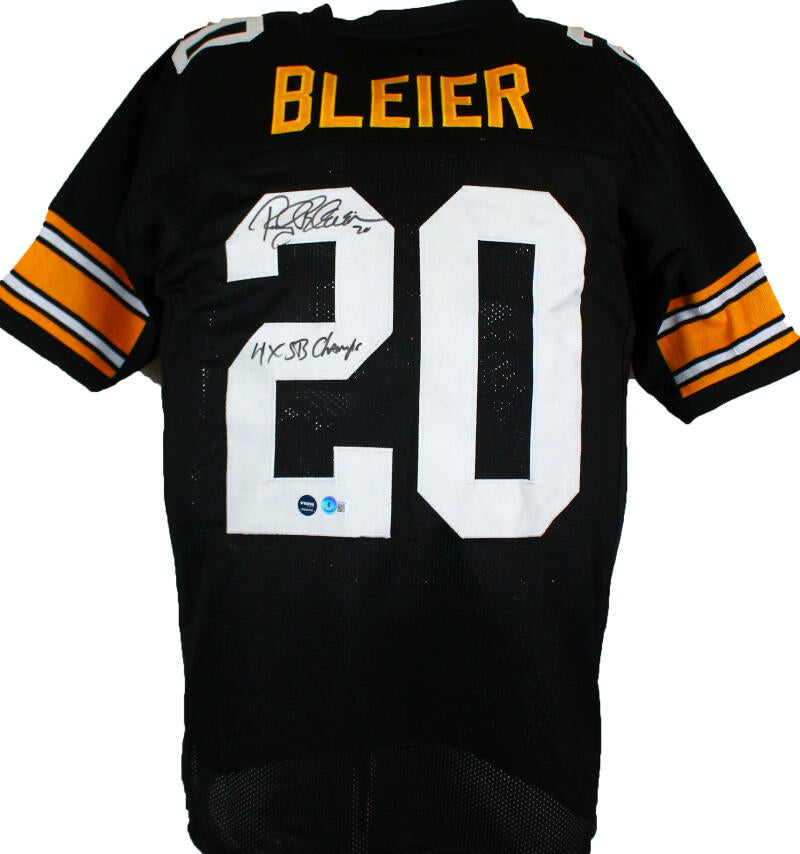 Rocky Bleier Autographed Pittsburgh Steelers Jersey Inscribed 4x SB Champs