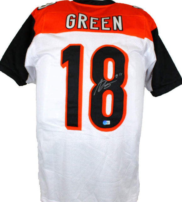 AJ Green Autographed White Pro Style Jersey-Beckett W Hologram *Silver Image 1