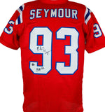 Richard Seymour Autographed Red Pro Style Jersey w/HOF-Beckett W Hologram *Black Image 1