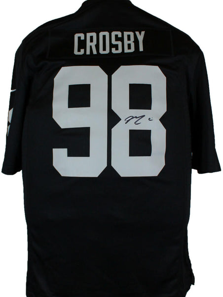 The Jersey Source Maxx Crosby Autographed White Pro Style Jersey Grey #-Beckett W Hologram *Black