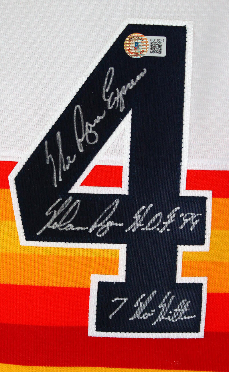 Nolan Ryan Autographed Houston Astros Rainbow Cooperstown Collection Jersey