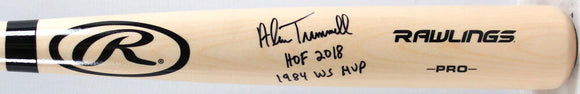 Alan Trammell Signed Rawlings Pro Blonde Baseball Bat w/HOF 84 WS MVP-Beckett W Hologram *Black Image 1