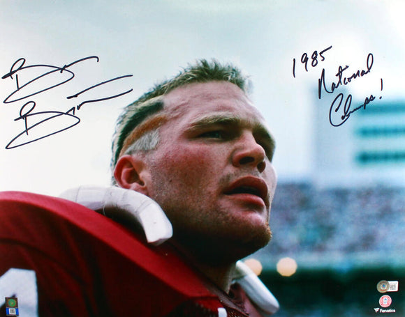 Brian Bosworth Signed OU Sooners 16x20 Up Close Photo w/85 Natl Champs-Beckett W Hologram *Black Image 1