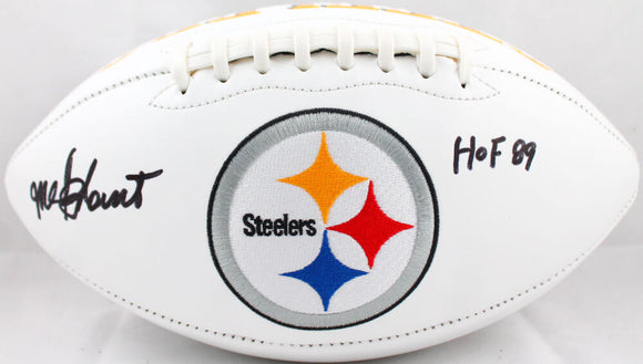 Mel Blount Autographed Pittsburgh Steelers Logo Football w/HOF-Beckett W Hologram *Black Image 1